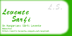 levente sarfi business card