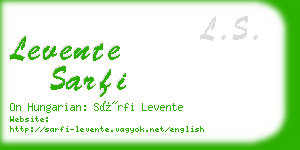 levente sarfi business card